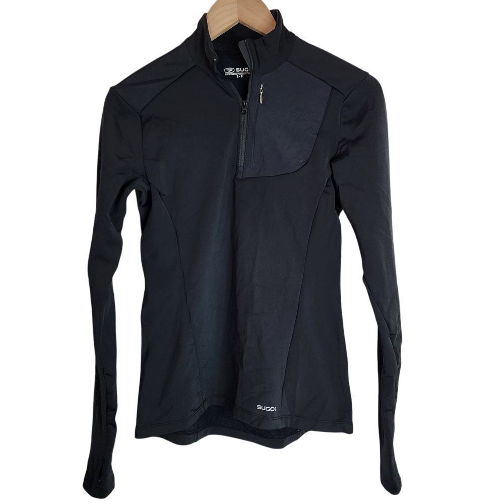 Sugoi Midzero Zip Sweater Women's Small Cycling Top w/‎ Pocket Black